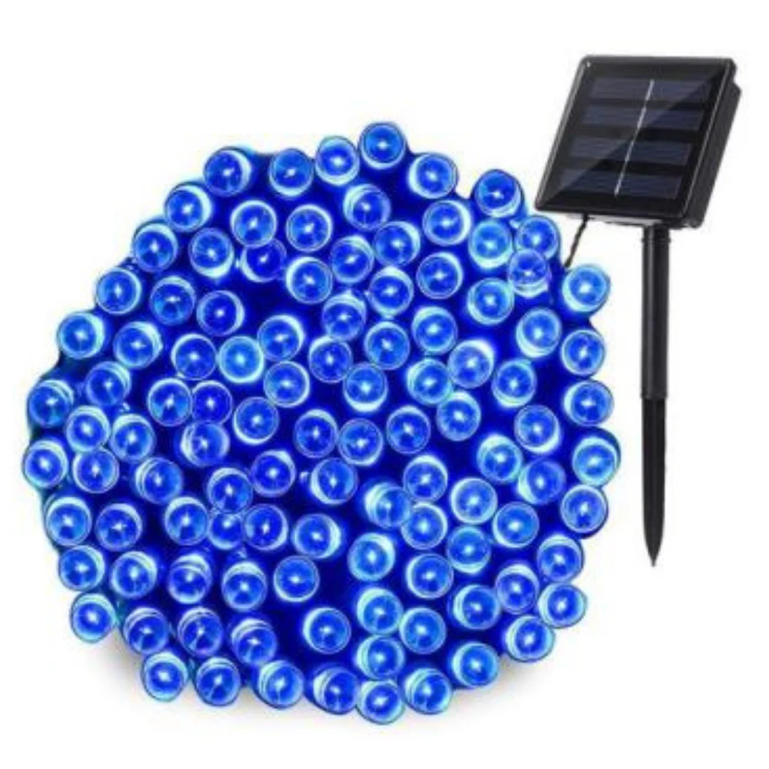 100 LED Solar Fairy Light Blue 4.9m