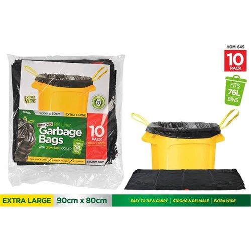 Garbage Bags 10pc with D String 90x80cm 76L
