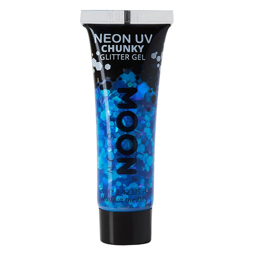 12ML NEON UV CHUNKY GLITTER GEL - BLUE