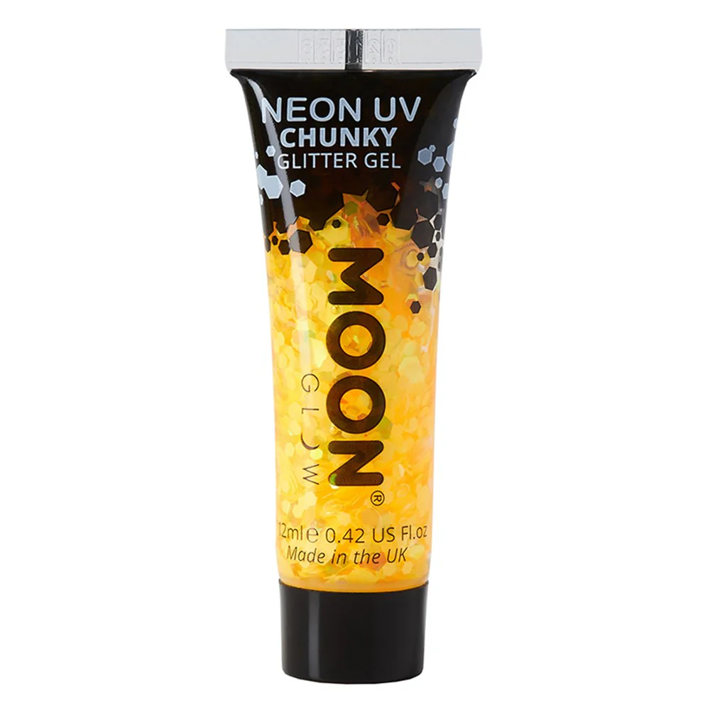 12ML NEON UV CHUNKY GLITTER GEL - GOLDEN YELLOW