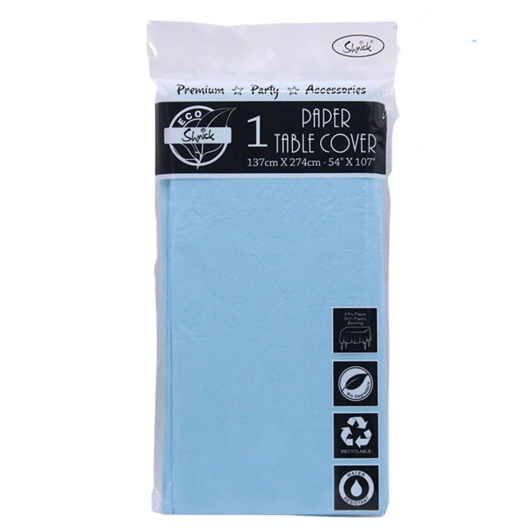 PAPER TABLE COVER 3PLY 137x274CM - BLUE