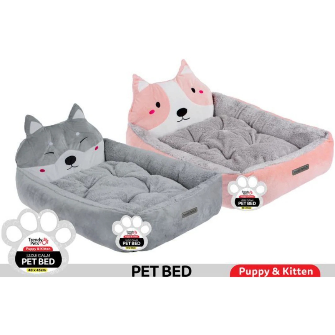 Pet Bed Cat Face Plush 50x40xH27cm