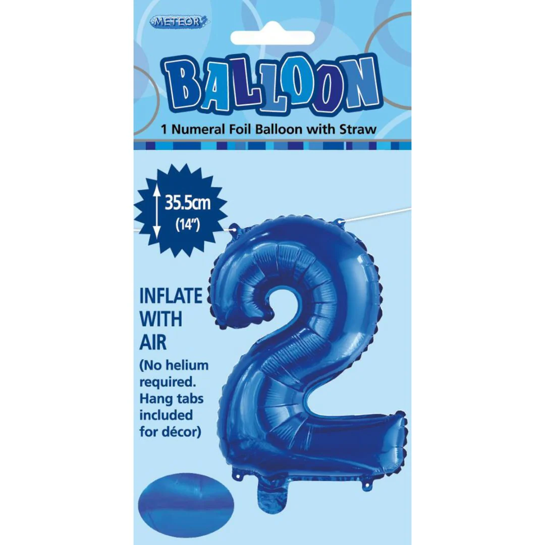 Numeral Foil Balloon 35cm Royal Blue - 2 - Image 2