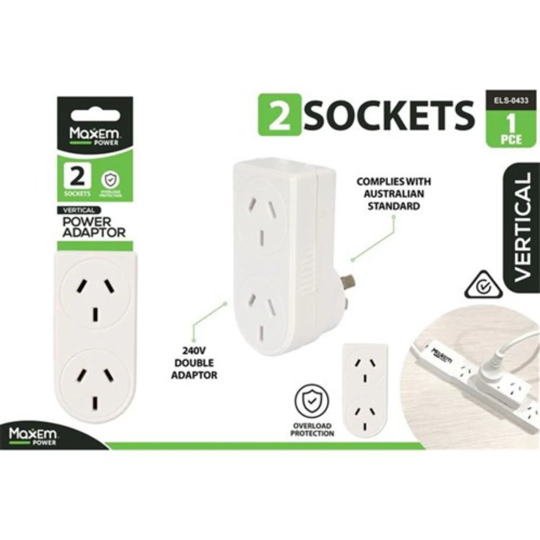 2 Socket VERT Hand Side Double Adap