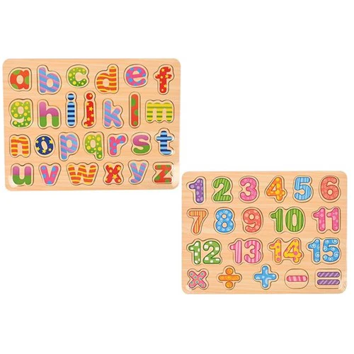 20-26pce WoodenPuzzle Alphab/Number 30cm