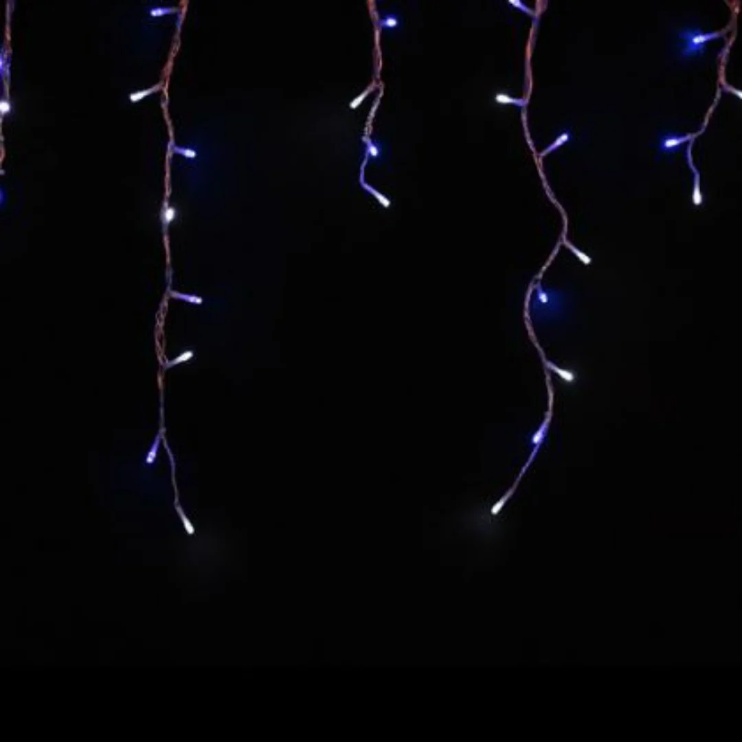 240 LED Icicle Lights Blue White 7.05m