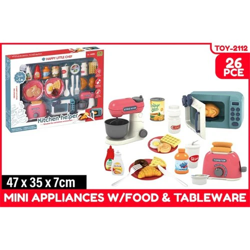 26Pce Mini Appliances w/Food/Tableware