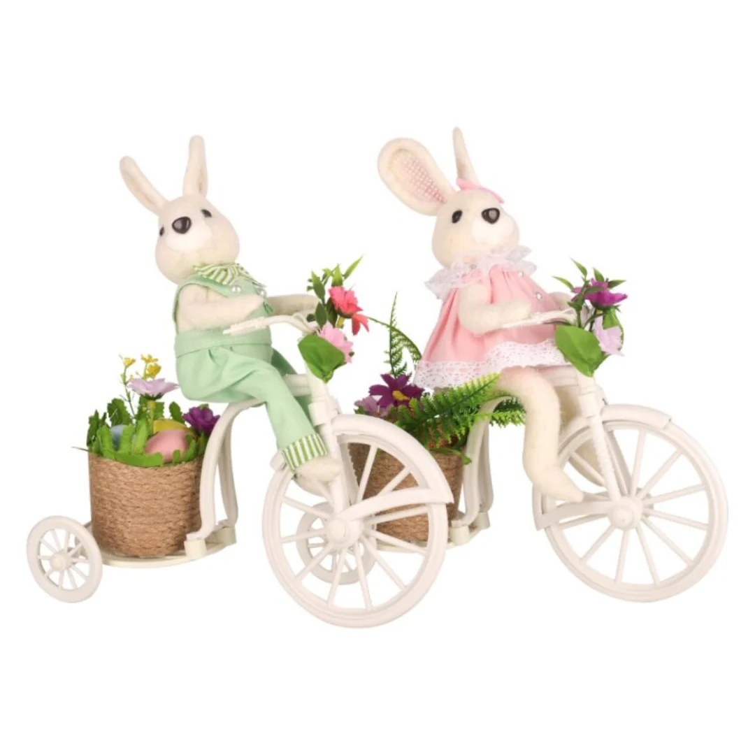 2A BUNNIES ON BICYCLE 28x24x12CM - Image 2