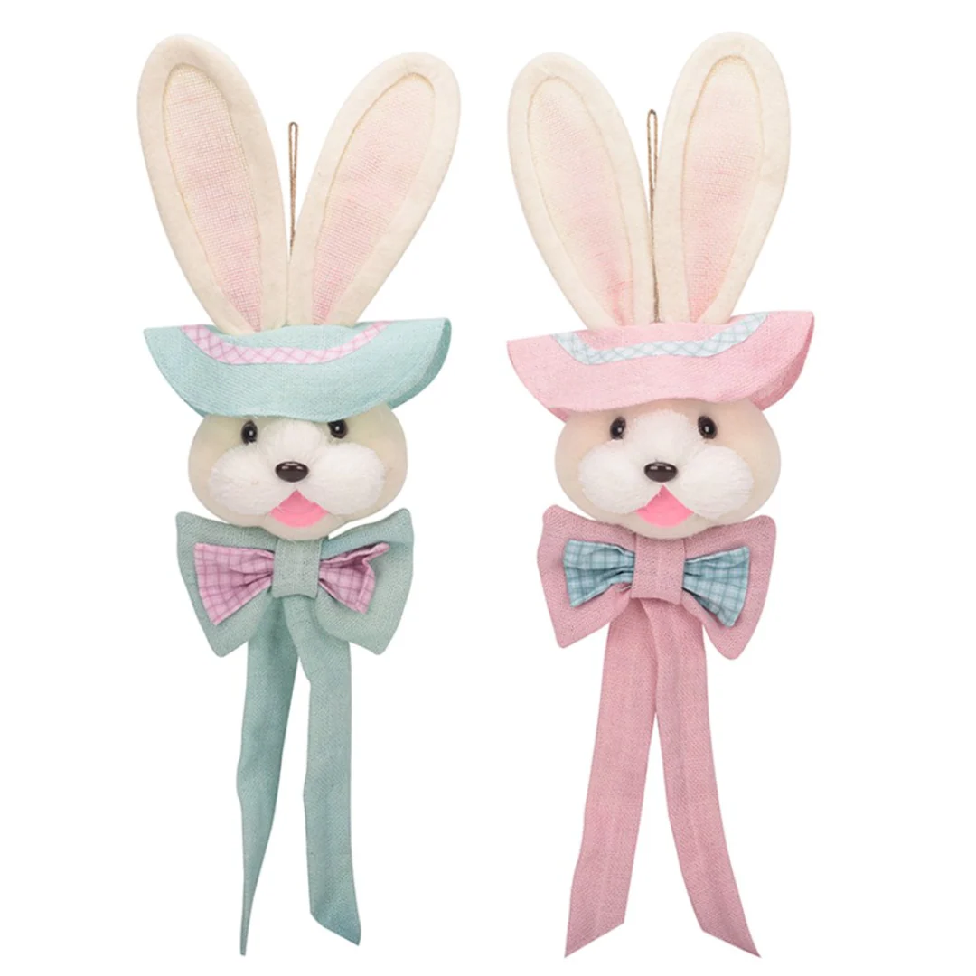 Mr & Mrs White Bunnies Hanging 2 Assorted