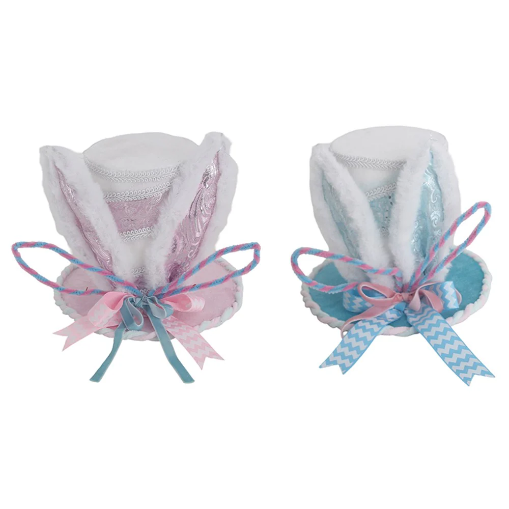 TOP HAT W/BUNNY EARS PINK&BLUE 2 ASSORTED 19CM