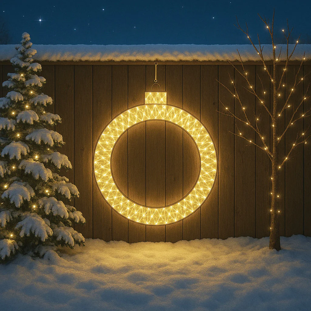 2D Mesh Christmas Bauble Ring With Twinkle LED 1.2m - Warm White
