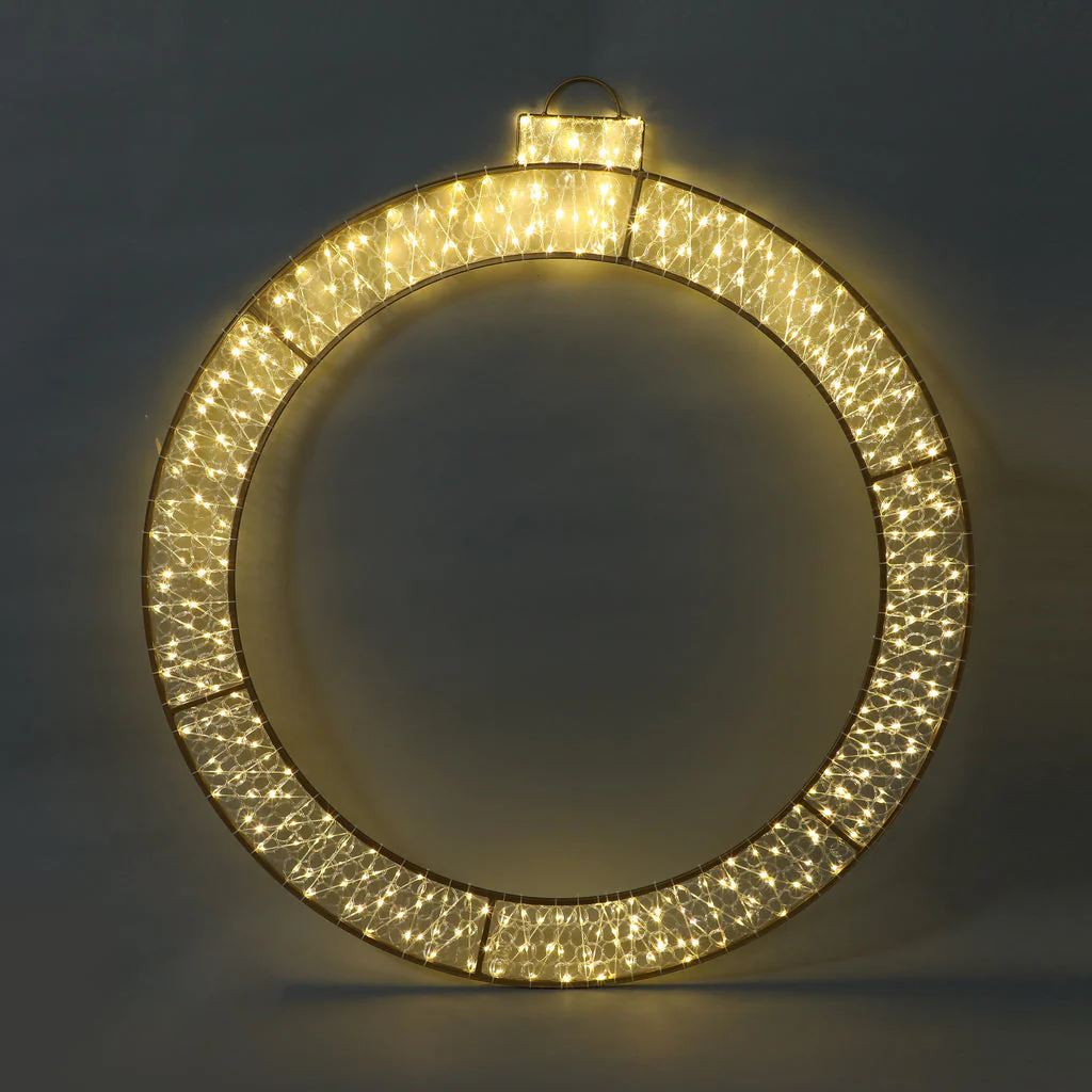 2D Mesh Christmas Bauble Ring With Twinkle LED 1.2m - Warm White - Image 2