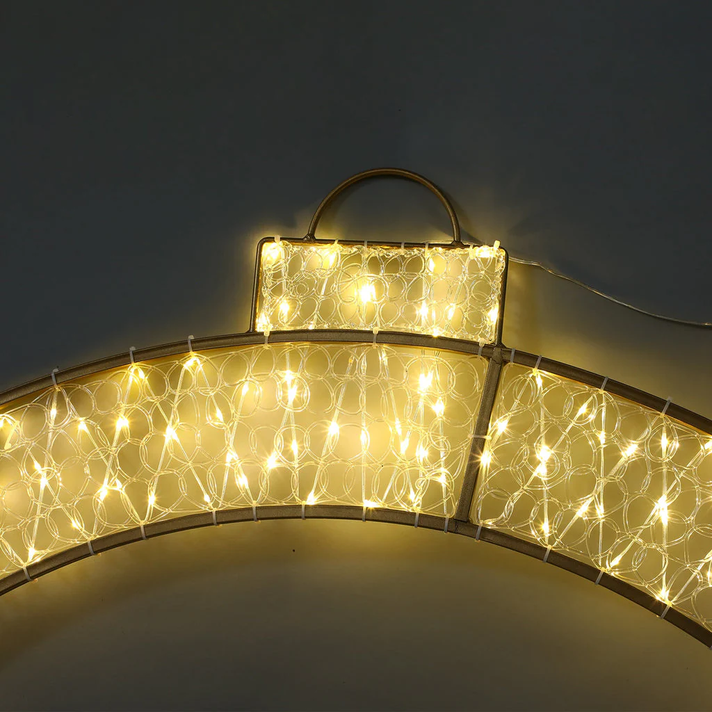 2D Mesh Christmas Bauble Ring With Twinkle LED 1.2m - Warm White - Image 3