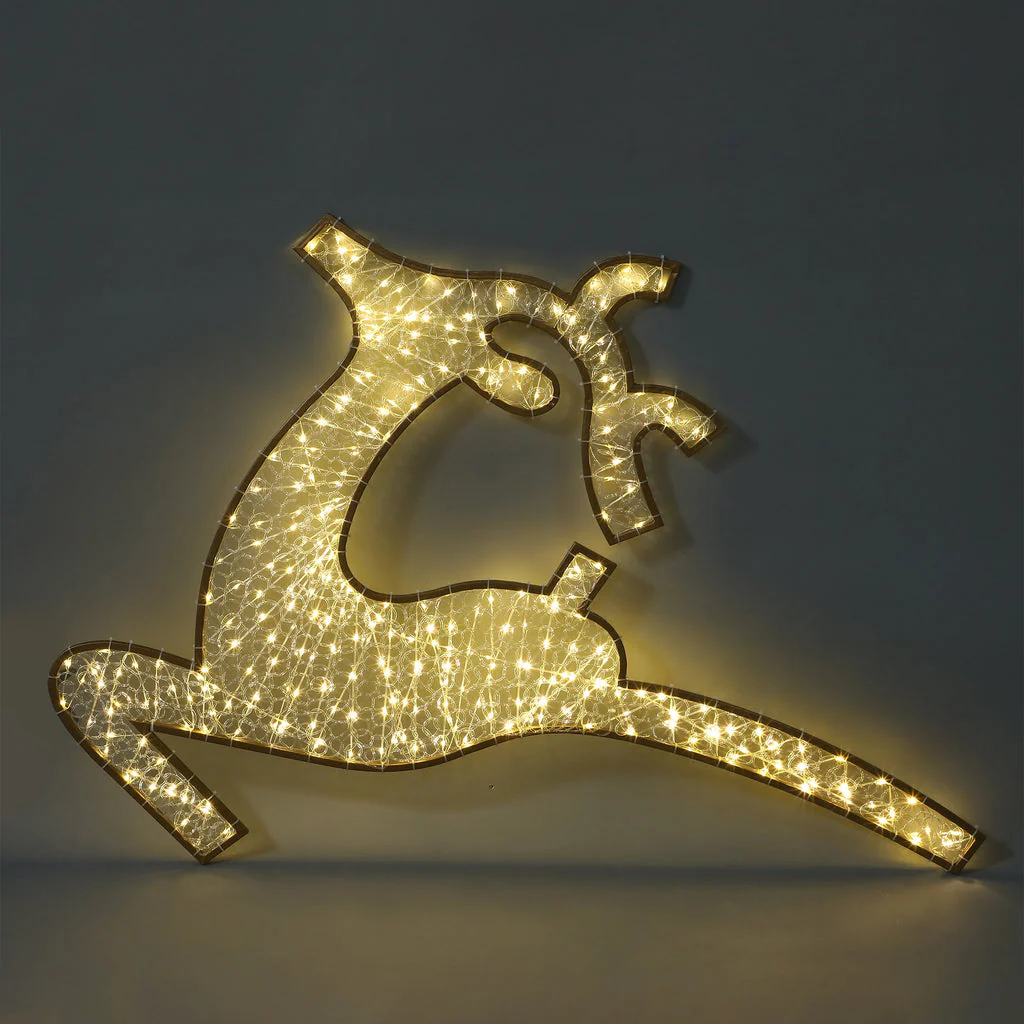 2D Mesh Flying Reindeer With Twinkle LED 1.2m - Warm White - Image 2