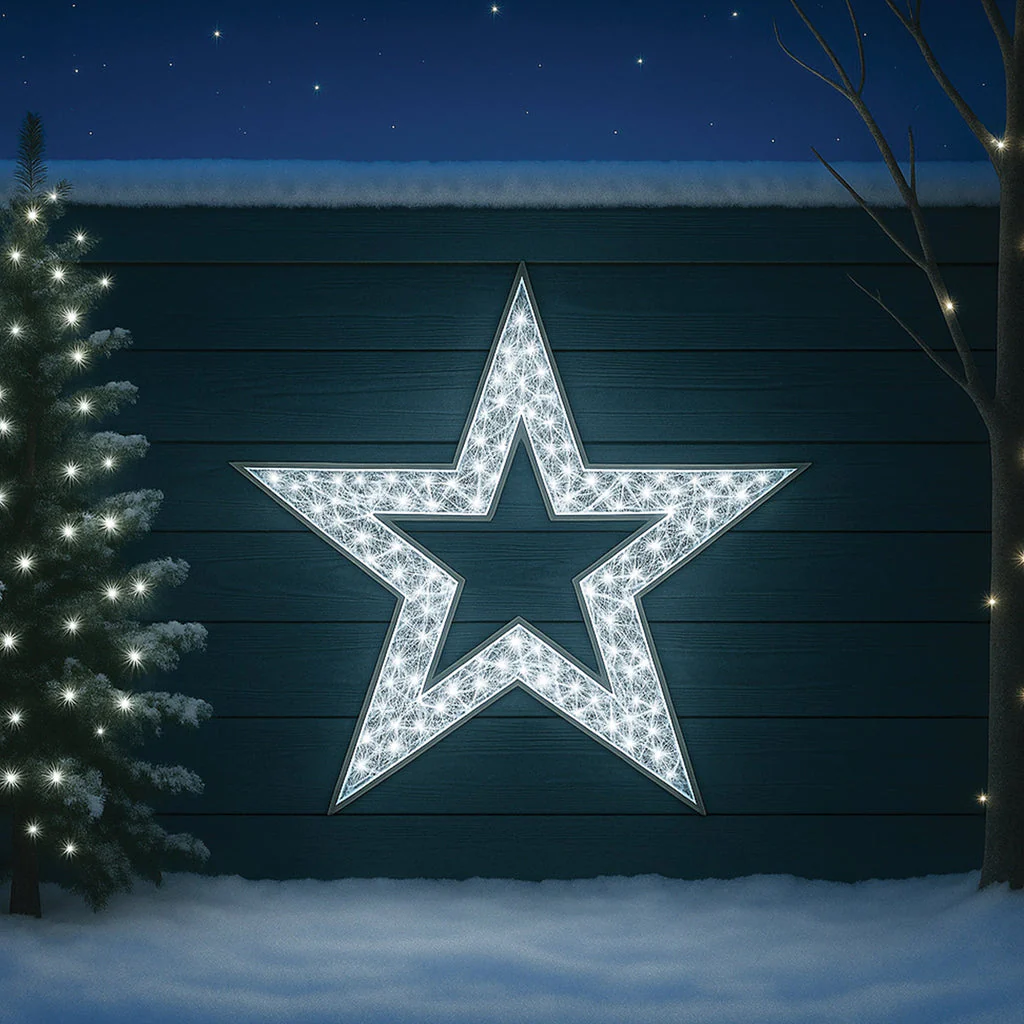 2D Mesh Star With Twinkle LED 1.2m - White