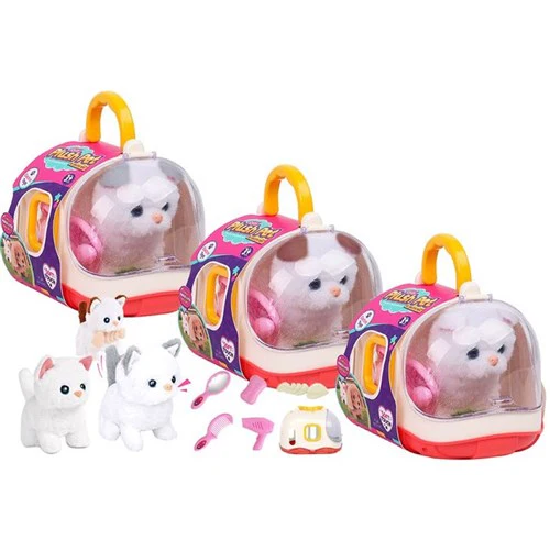 2pce Plush Cat in Carry Case with Accessories