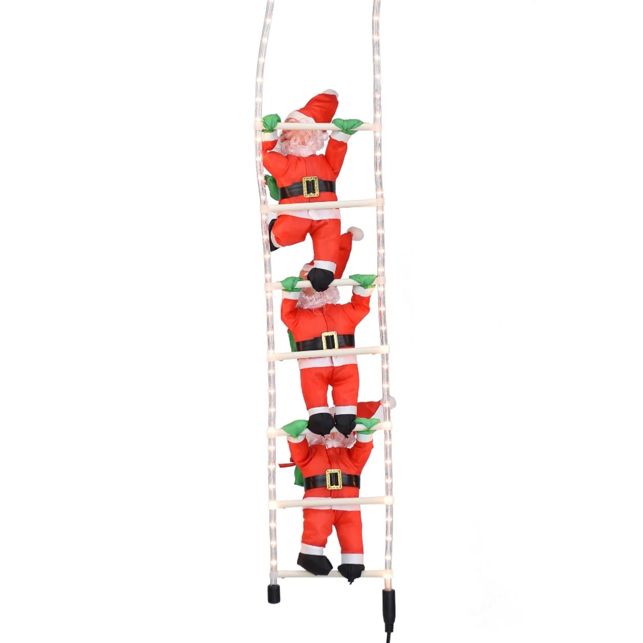 3 Climbing Santas On 2 Mtr Led Rope