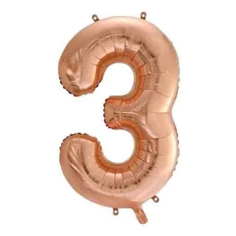 FOIL BALLOON 86cm Rose Gold Number #3