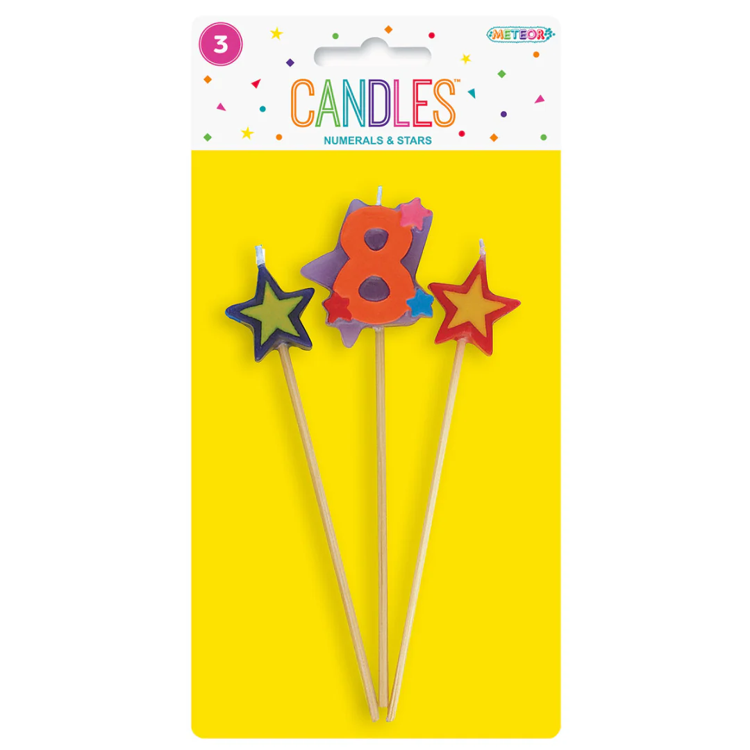 3 Piece Numeral Candle Set - 8