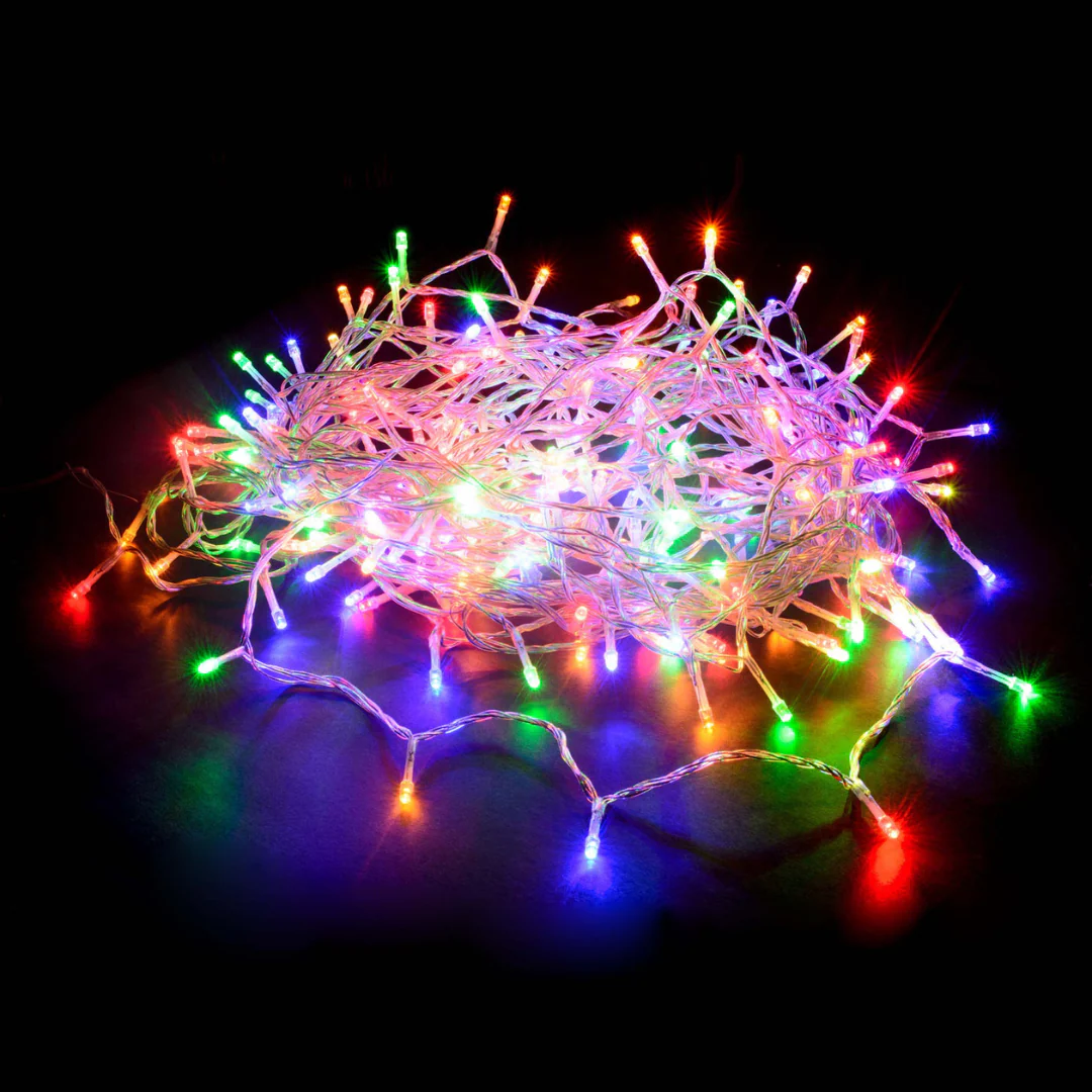 360 LED Fairy Light Chain Clear Cable Connectable Multicolour