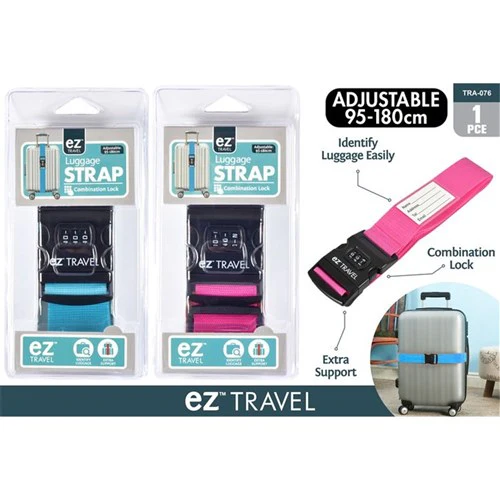 3 Dial Luggage Strap with Lock-5cmx1.8M