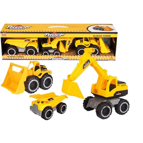 3pce Construction Truck Set 16-20cm