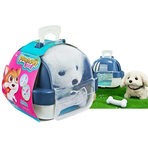 3Pce Plush Pet in Carrier Snd B/Opp 15cm