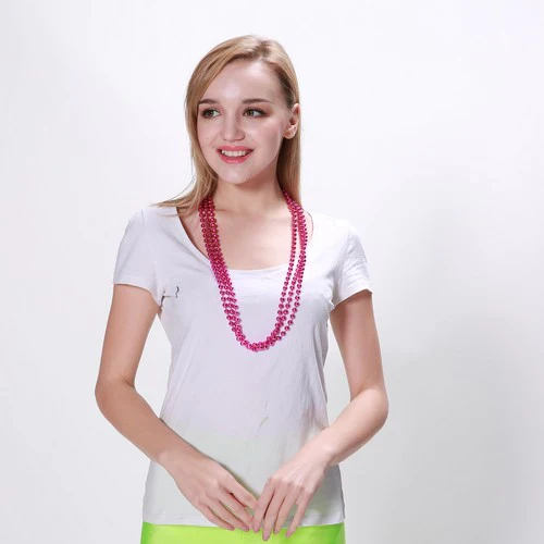 Party Necklace Pink 80Cm 3Pk