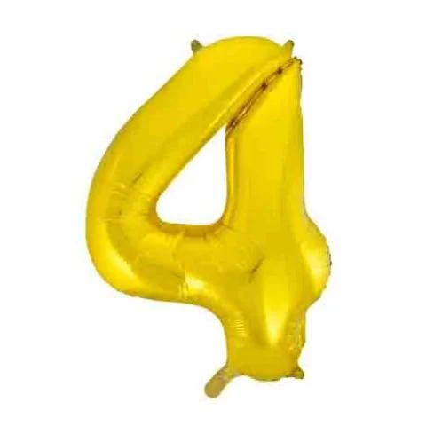 FOIL BALLOON 86cm Gold Number #4