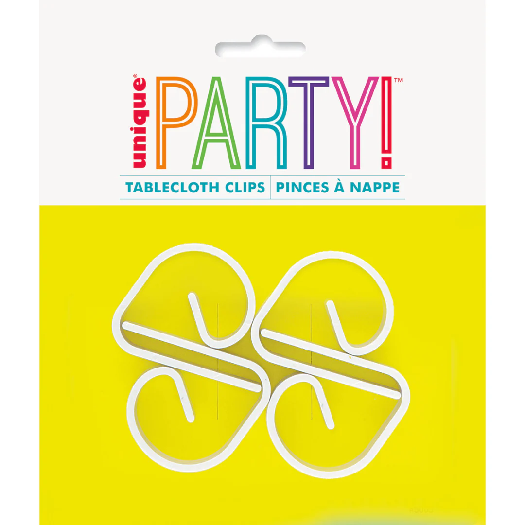 4 White Tablecover Clips