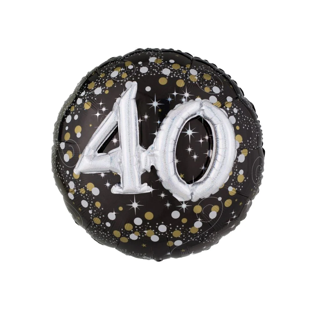 Multi-Balloon Holographic Sparkling Birthday 40
