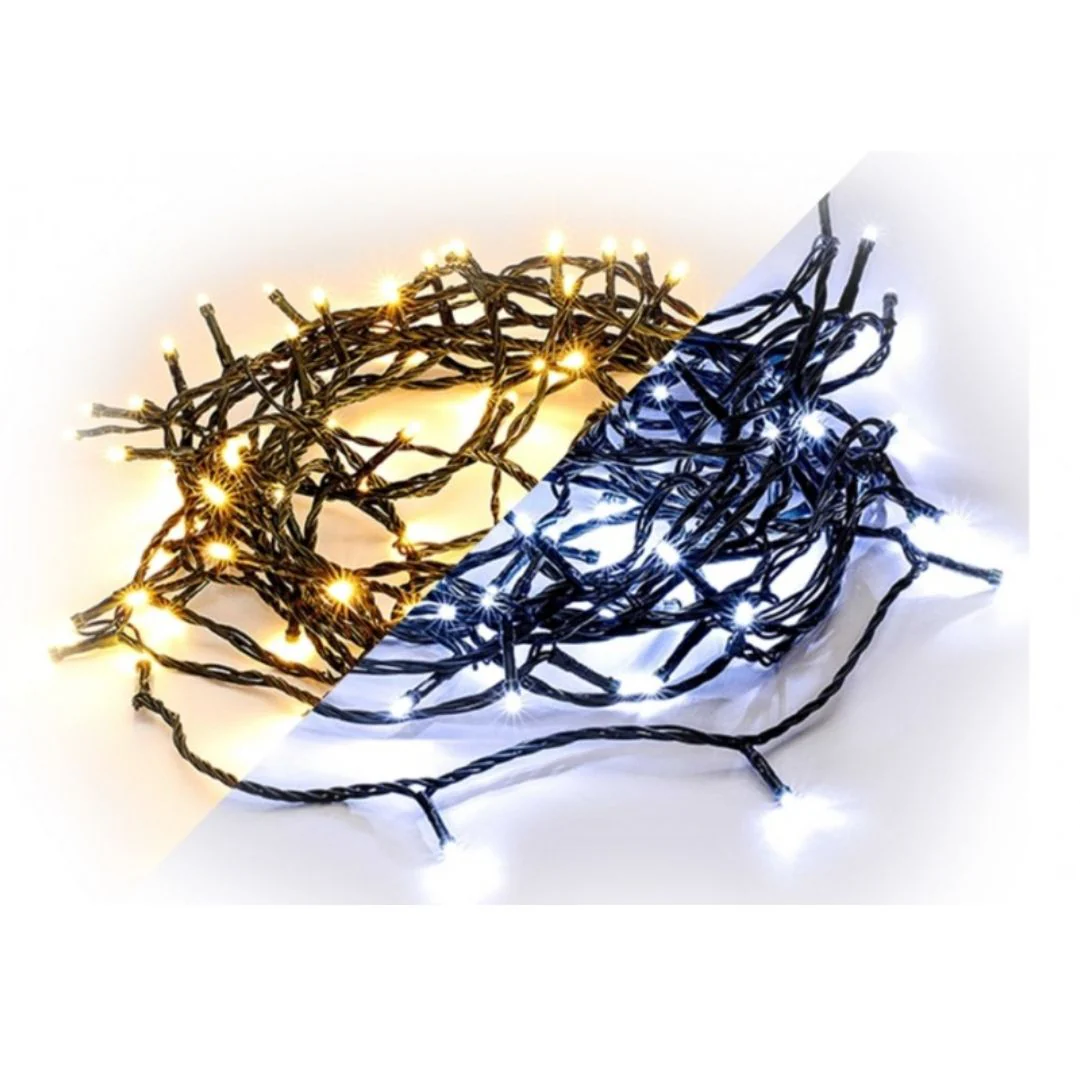 Fairy lights 420 Dual Colour Connect WarmWhite-White 33.5mt light length Black Cable