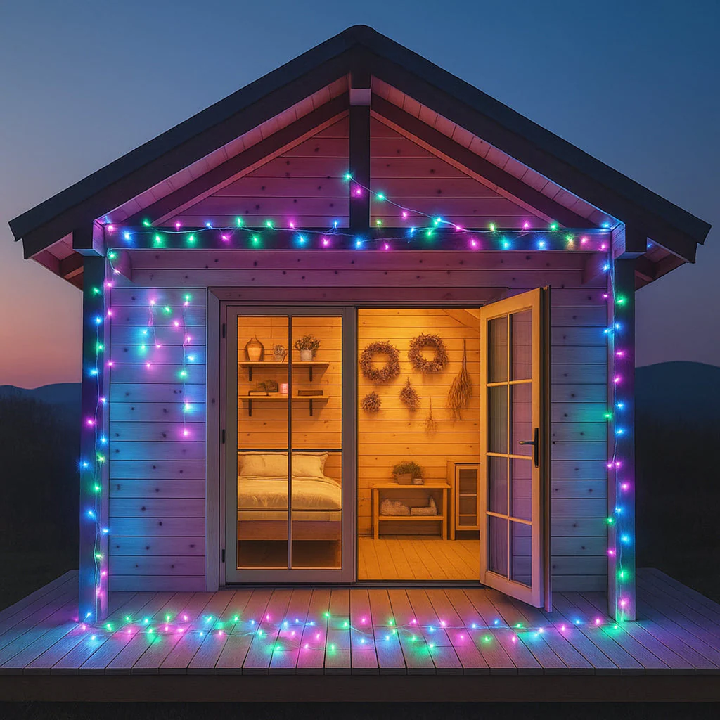 520 LED Connectable Fairy Light Chain Dark Green Cable - Candy - Image 3