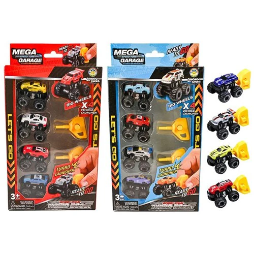 6pce Big Wheel Cars with Launchers
