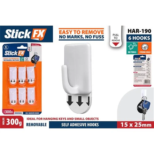 Self-Adhesive Hooks-300G-Rem-2.5cm