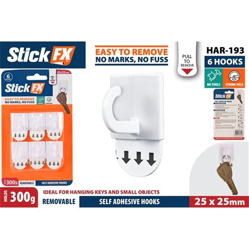Self-Adhesive Hooks-300G-Rem-3x3cm