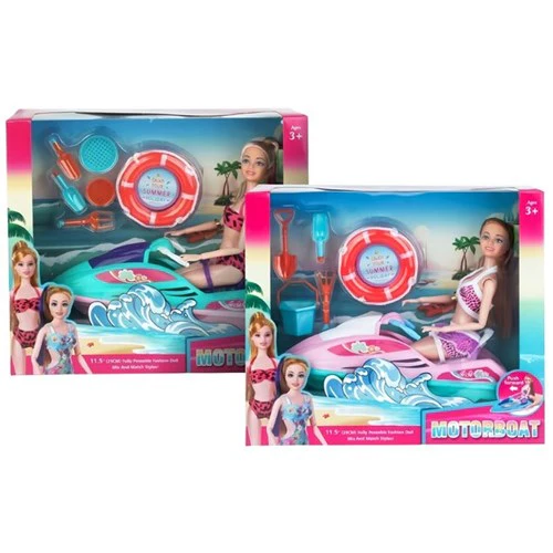 7-8pce Summer Fashion Doll w/JetSki 29cm