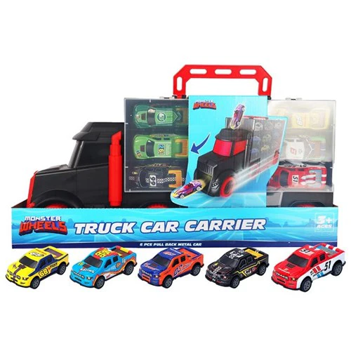 7pce Semi Trailer Set with Die Cast Cars