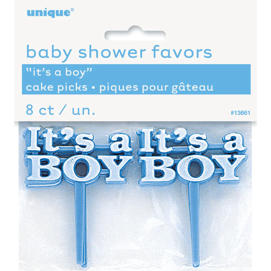 8 Its A Boy Cake Picks Blue