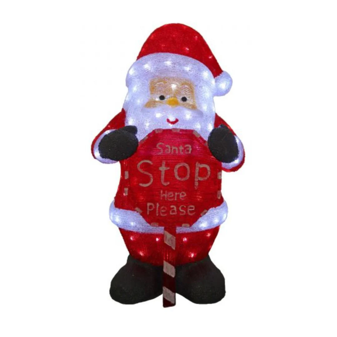 Santa Acrylic Santa Stop Here Sign