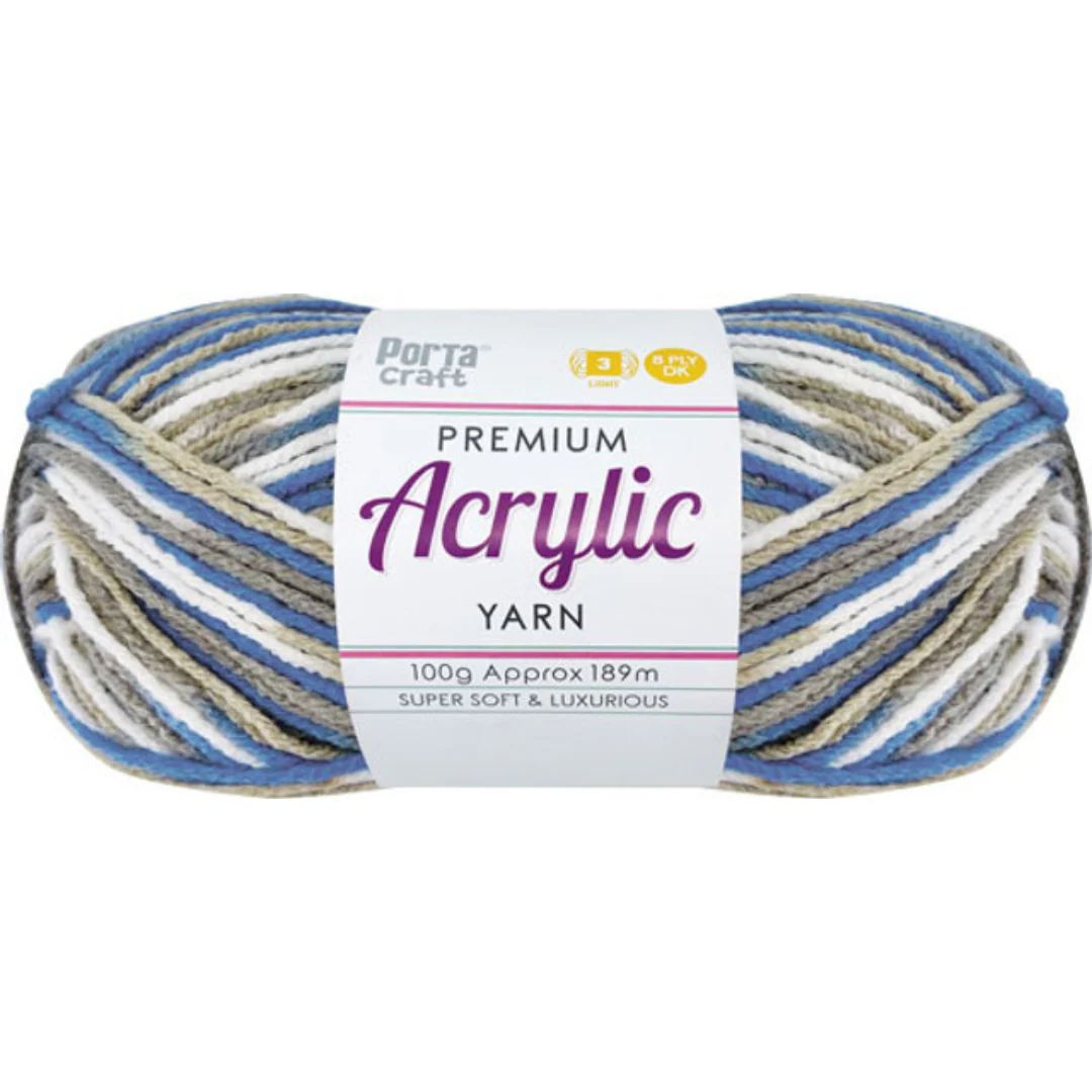 Acryl Yarn 100g 189m 8ply Multi 28 Blue Moon