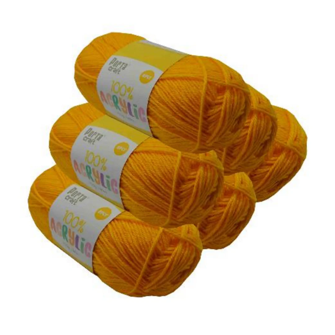 Acryl Yarn 100g 189m 8ply Solid 19 Canary Yellow