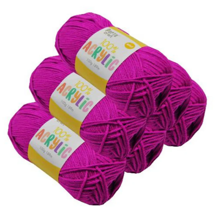Acrylic Yarn 100g 189m 8ply Solid 29 Mulberry