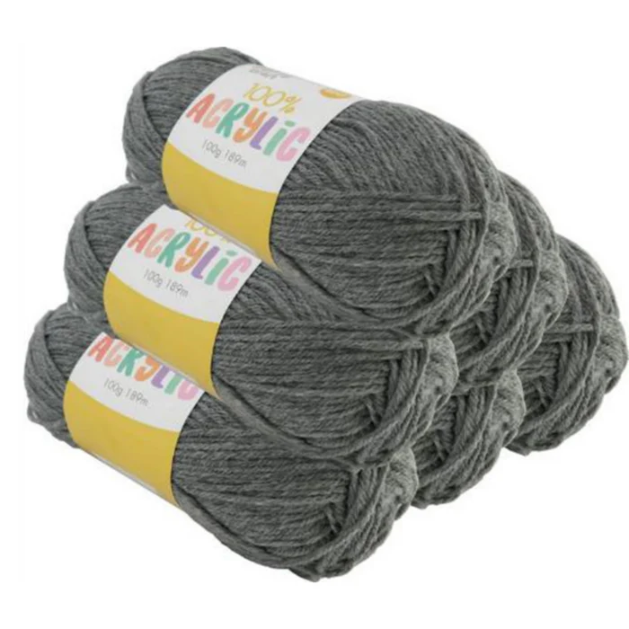 Acryl Yarn 100g 189m 8ply Solid 11 Dove Grey