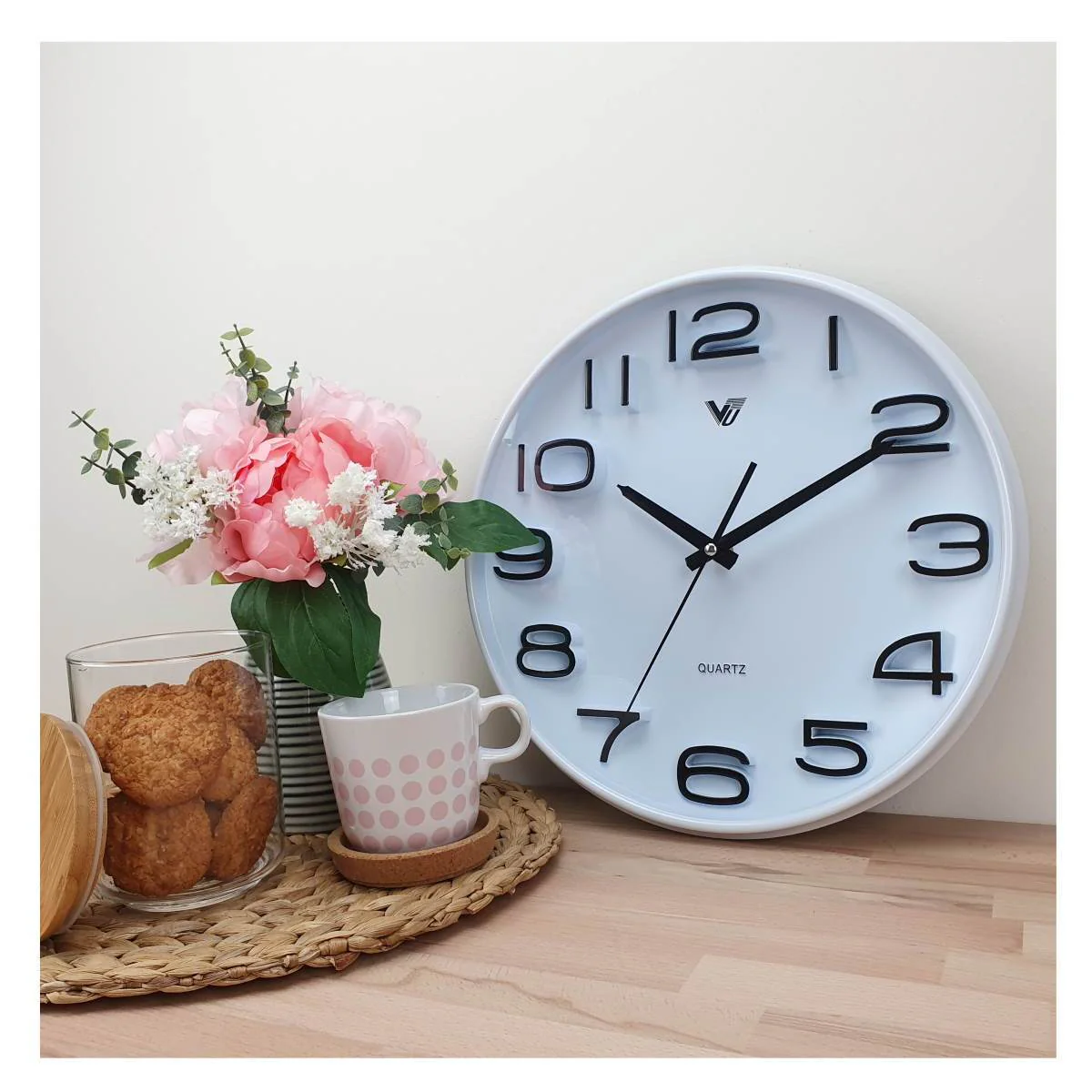 Adelyn 3D Number Wall Clock 30x30x4cm Assorted - Image 3