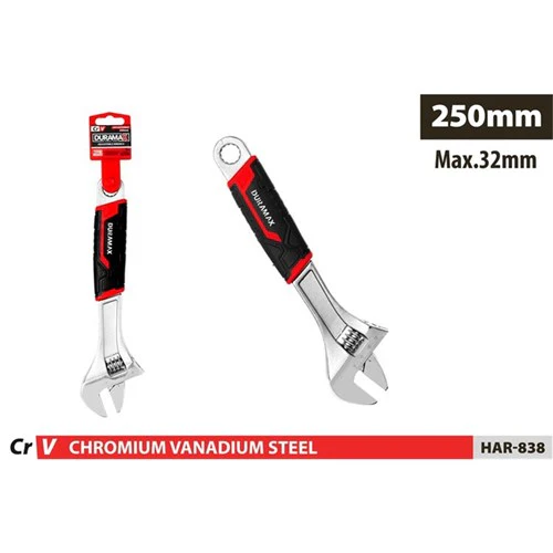 Adjustable Wrench 250Mm Rubber Grip