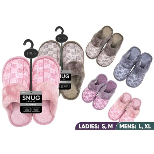 Adult Slippers Checks Assorted