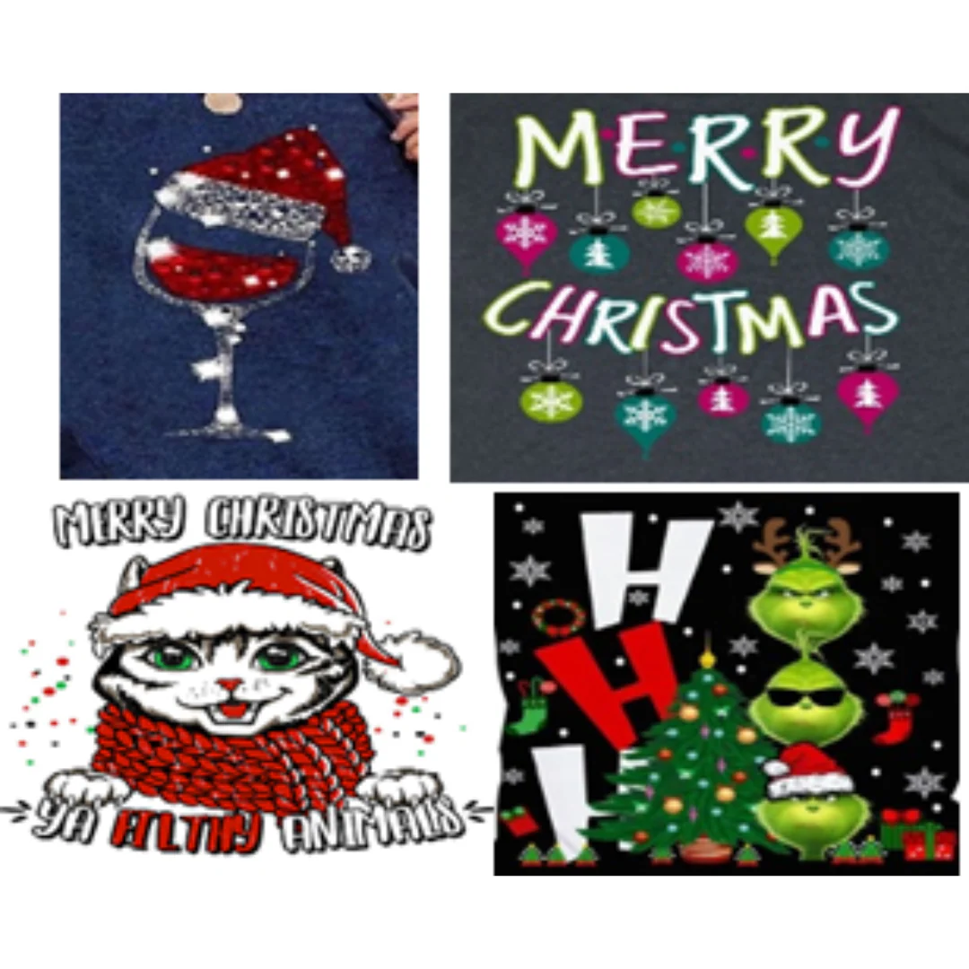Adults Christmas T-Shirt Small - Xlarge 6 Assorted Design