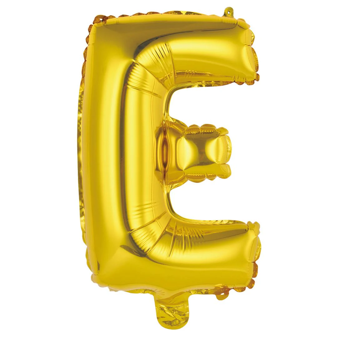 Alphabet Foil Balloon 35cm Gold - E - Image 2