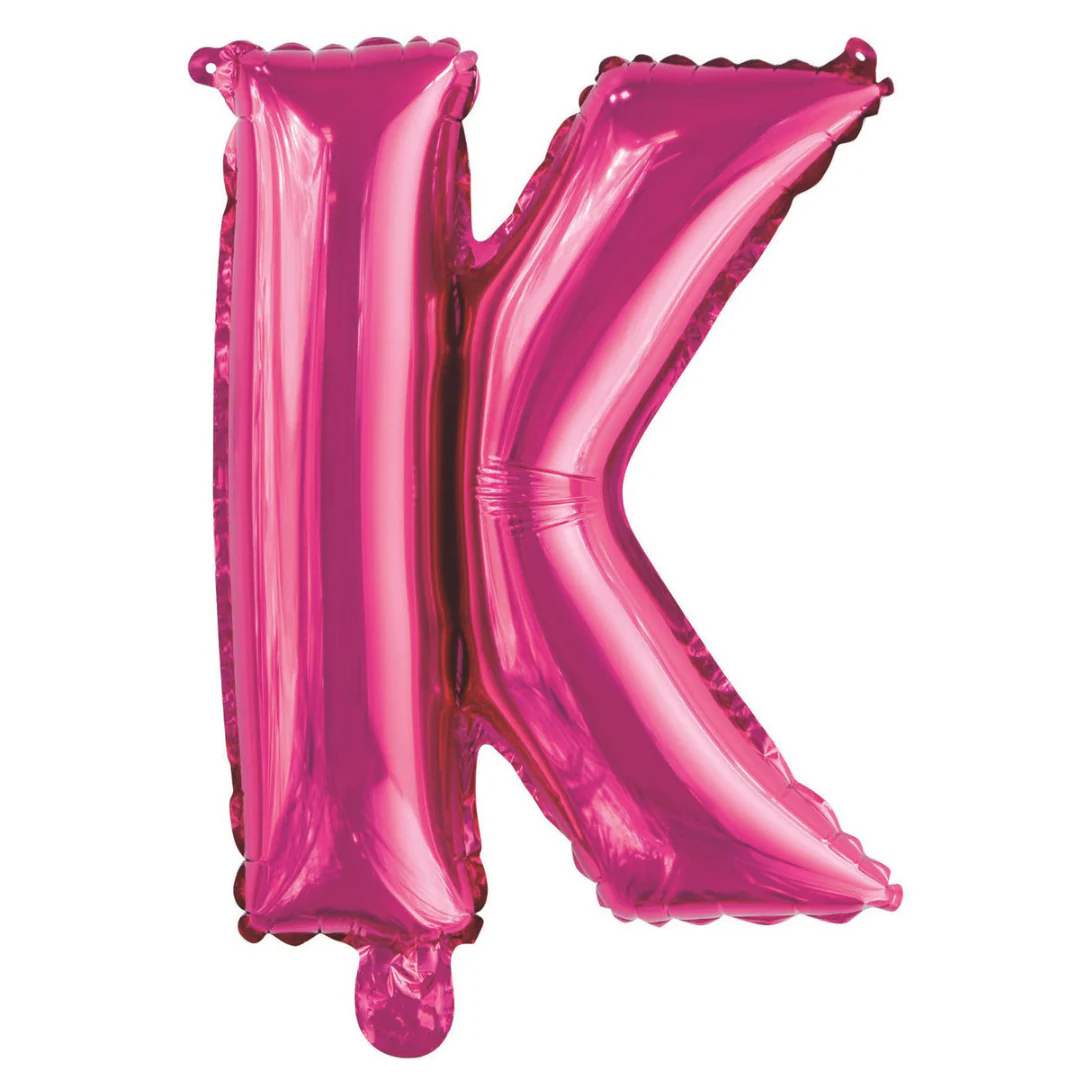 Alphabet Foil Balloon 35cm Hot Pink - K